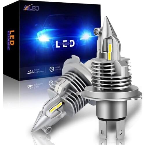 AILEO Newest 1:1 Size No Fan No Noise H4 LED HB2 9003 Mini Car Headlight Bulbs CSP Chips 6000K White 40W 10000LM Auto Fog Lights