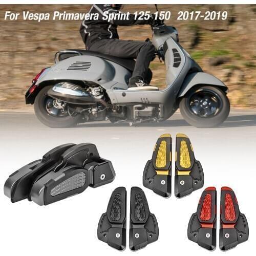 Motorcycle CNC Aluminum Rear Footrest For Vespa Prima 125 150 SPRINT 2017-2021 Passenger Extension Foot Pad Footpegs Adapter