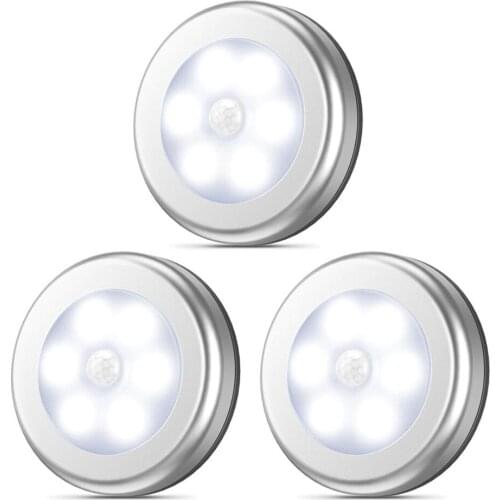 Dersoy PIR Motion Round Sensor Cabinet Light Auto Smart Night Lamp LED Lights For Home Bedroom Closet Kitchen Wardrobe Light