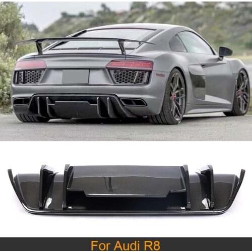 Car Rear Bumper Diffuser Lip Spoiler for Audi R8 2 Door 2016 2017 2018 Car Rear Bumper Diffuser Lip Chin Spoiler Dry Carbon
