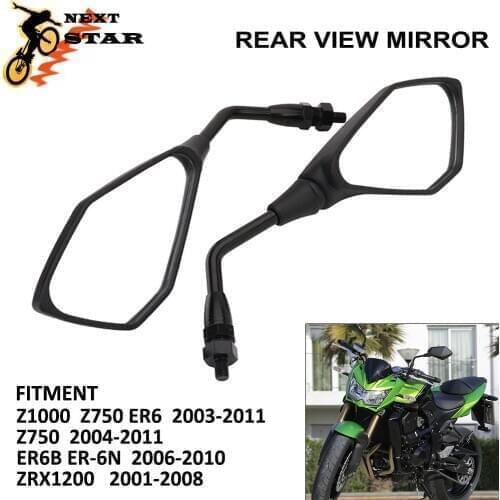 Motorcycle Rearview Rear Side Mirror Case Mirrors For Kawasaki Z1000 Z750 ER-6N Versys KLE 650 ZRX1100 ZRX1200 Z-750 1000 ER6N