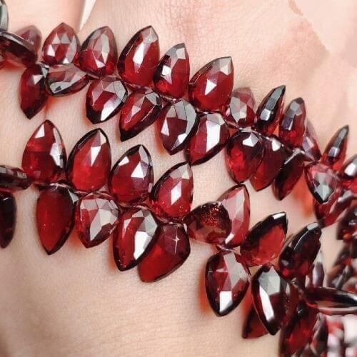 Loose beads red garnet horse eye faceted 8-10mm for DIY jewelry making FPPJ wholesale beads nature gem stone