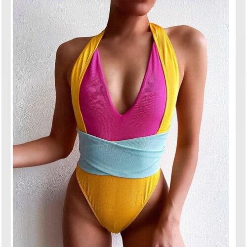 One Piece Bikini Swimwear 2021 Swimsuit Bathing Suit Women Biquini Cintura Alta Maillot De Bain Femme Monokini Tankini