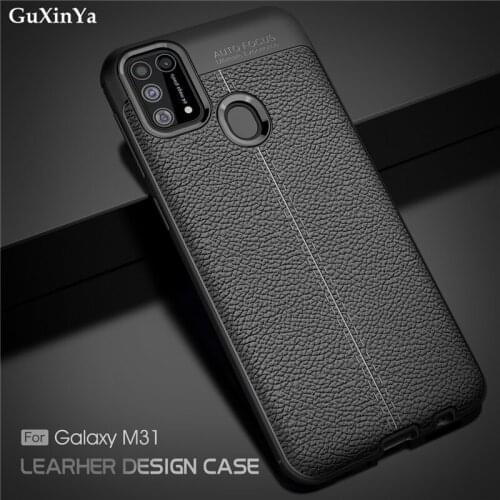 For Samsung M31 Phone Case For Samsung Galaxy M31 Cover Luxury Leather ShockProof TPU Back Protective Case SM-M315F Funda 6.4"