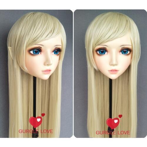 DM110) Resin Girl Japan Anime Kigurumi Cosplay Masks Comic and Animation Mask Cosplay Women Cartoon BJD Crossdressing