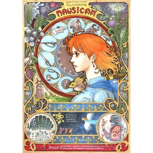 Studio Ghibli Nausicaa valley of the wind Anime Art print Silk poster Home Wall Decor