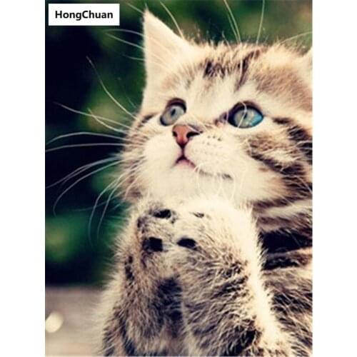 Cute Cat Mural 5D DIY Square/Round Diamond Painting Mosaic Cross Embroidery Handicraft Home Decoration Christmas Gift New Year