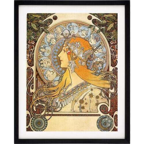 Framed art on Zodiac 1896 Mucha F. Champenois Imprimeur-Editeur aluminum wall frame