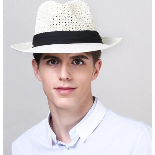 Unisex Sun Caps Wide Brim Male Summer Linen Straw Sun Hat Mens Fashion Beach Sunscreen Cap Panama Hat Chapeau Hat B-8264