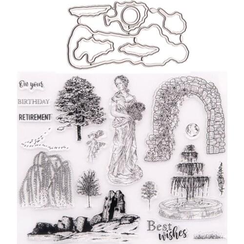 Beauty Garden 2021 New Seal Stamp with Cutting Dies Stencil DIY Scrapbooking Embossing Photo