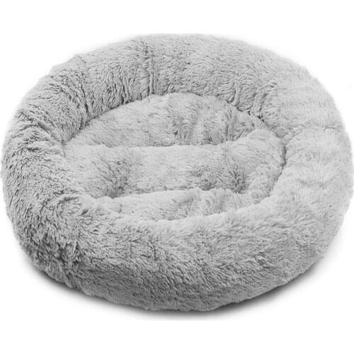 Pet Beds Donut Round Dog Cat Bed Soft Plush Cat Cushion Anti-Slip Machine Washable Self-Warming For Puppy Small Medium Large