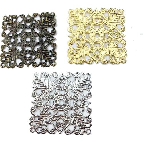 10pcs 47MM Metal sheets Bendable Filigree Findings Diy Vintage Jewelry Accessories Handmade Materials