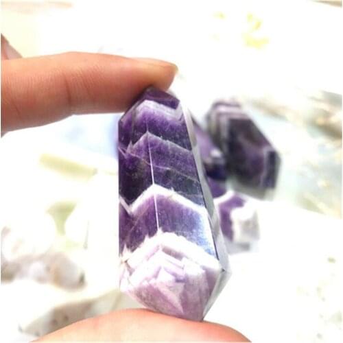 Dream Amethyst Double Wand Point Natural Stones Minerals Crystals Gems Healing Reiki For Home Decoration Gemstones
