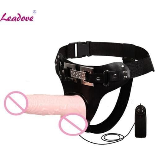 Multi-speed Vibrating Strap on Dildo Vibrator For Women Realistic Strap on Panties Silicone Dildo With Harness Lesbian Sex Toys