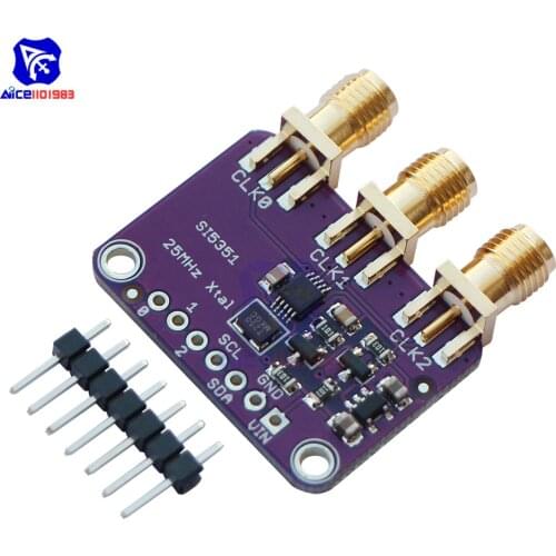 CJMCU-5351 Si5351A Si5351 I2C 25MHZ Controller Clock Generator Breakout Board 8KHz to 160MHz 3-5VDC For Arduino IDE