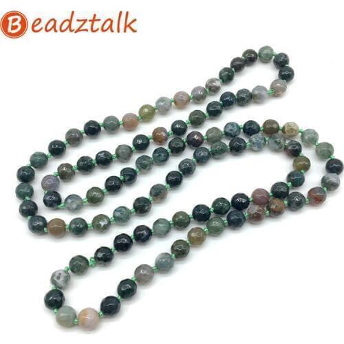 Natural Stones Beads Long Knotted Necklaces 80cm/32 inch Necklace 8 mm Bead Crystal Jaspers Good Quality Hand Made