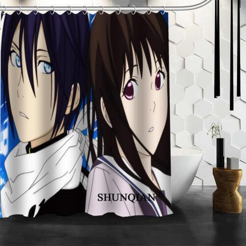 New Custom Noragami Shower Curtains Polyester Bathroom Waterproof Bath Curtain Size 150X180cm165X200cm180X200cm