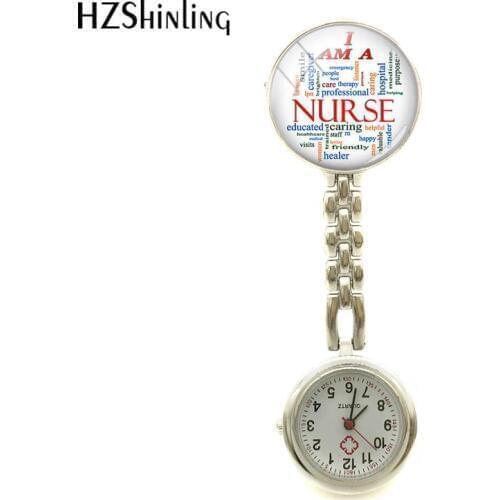 2018 New I Am A Nurse Clip Nurse Watch Nurses Symbol Fob Watch Nurse Round Glass Hand Craft Jewelry Quartz Watch For Doctor