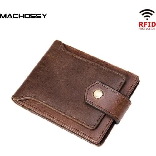 New Genuine Leather Wallet Men Leather Wallet Small Short Purse Card Holder Large Capacity Male Wallet Coin Pocket Hasp Wallets