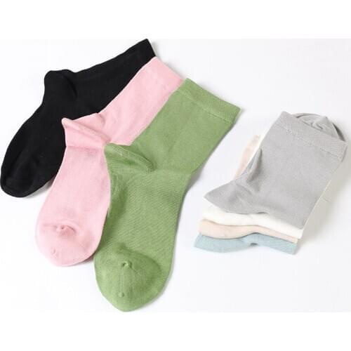 DONGAI 1 Pairs Simple Solid Womens Socks Soft Thin Silk Sock Multi Colors Fashion Breathable Ankle Socks For Girls