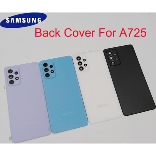 Original Samsung Galaxy A72 A725 SM-A725F Battery Back Cover Rear Panel Door Housing Case Repair Replacement Parts & Camera Lens