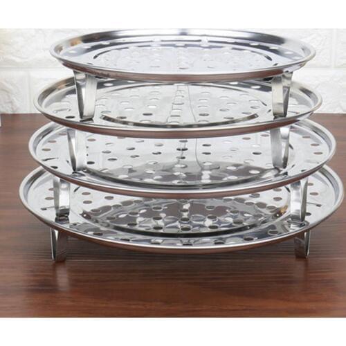 Stainless Steel Shelf Insulated Three-Leg Steamer Dumpling Tray Round Steamer Kitchen Cooking Tools