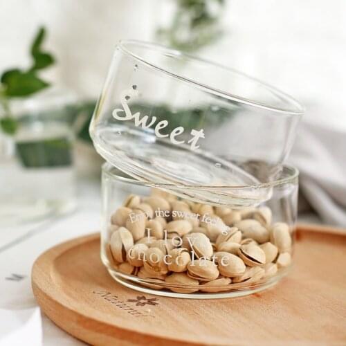 Transparent Nordic Style Heat-Resistant Glass Bowl Storage Jar Food Sealed Fresh-Keeping Container Box Kitchen Fruit Salad Bowl