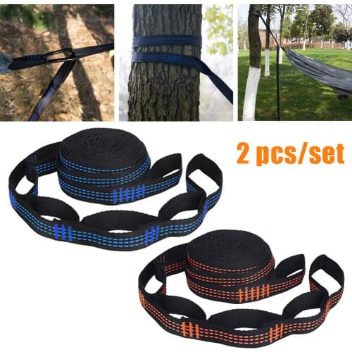2pcs Hammock Strap Adjustable Rope Belt 300cm Tree Hanging Aerial Spare Part 200KG Load Outdoor Yoga Camping Hammock With Buckle