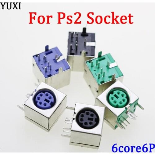 YUXI For ps2 socket 6p purple green black keyboard socket for keyboard mouse for socket s terminal 6-core
