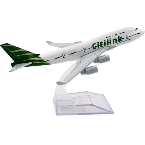1/400 Scale Alloy Aircraft Boeing 747 Indonesia Citilink Air 16cm Plane B747 Model Toys Decoration Children Gift for Collection