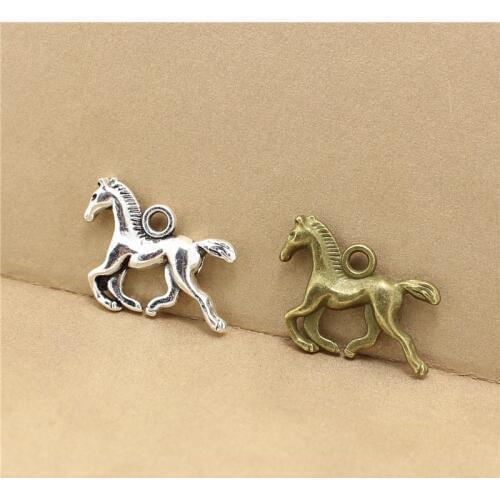 Sweet Bell 50pcs 16*20mm Vintage Horse Jewelry Charm Antique Metal Zinc Alloy Fashion Trendy Animal Pendant for Jewelry 3C465