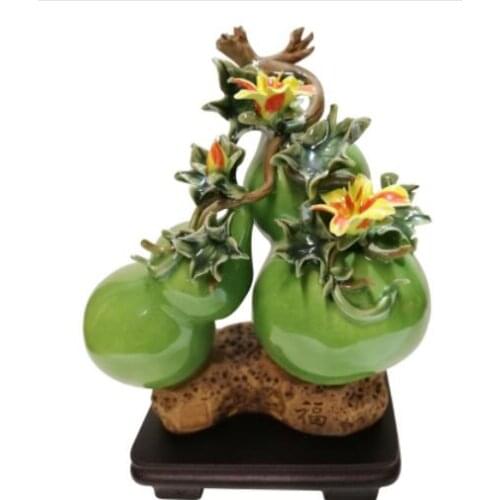 Treasure Calabash Shiwan ceramic doll Feng shui mascot town house security Sculpture statue carving Home Decoration