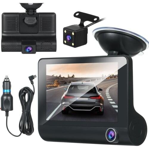 1080P Dash Cam 4 Inch IPS Screen Front and Rear Dual Dash Camera Driving Recorder Wide Angle G-sensor Loop Recording Motion