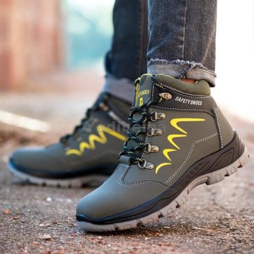 Waterproof Men Safety Shoes Construction Officer Work Boots Winter Steel Toe Safety Boots Anti Smashing Comfortable Work Shoes