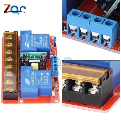 AC 100 -250V 30A High Power 2 Channel Isolated Relay Board DC 5V High Low Level Trigger Switch Relay Module for Arduino