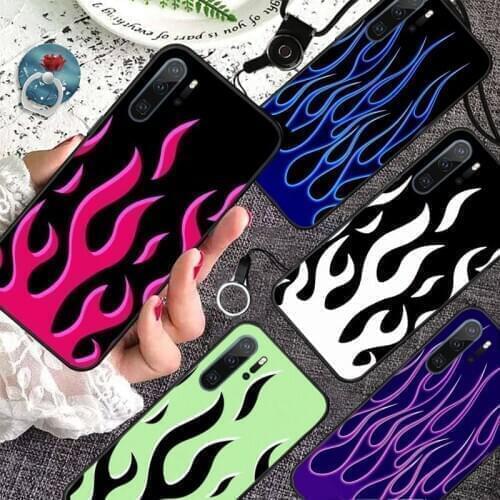 Flame Fire Phone Case For Huawei P9 P10 P20 P30 Pro Lite smart Mate 10 Lite 20 Y5 Y6 Y7 2018 2019