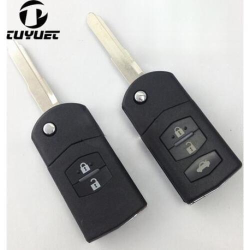 2 3 Buttons Car Key Shell for MAZDA 2 3 5 6 RX8 MX5 Flip Remote Case Fob Replacement 3 BTN