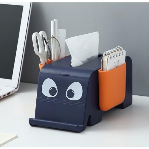 Elephant Cartoon Mobile Phone Pen Holder Storage Holder Office Desk Organizer Accessories Stationery Case Cute Paper Box