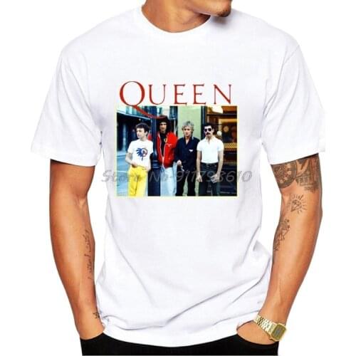 Freddie Mercury The Queen Band Art T-Shirt Men Hip Hop Retro Rock Hipster T Shirt Vintage Casual Harajuku Boy Tops Punk Man Tees