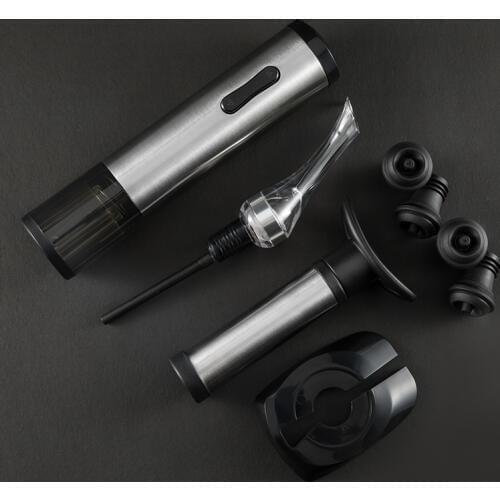 Greenhill Wine Gift Set of USB Charing Electric Wine Bottle Opener, Aerator, Vacuum Pump, 4 Bottle Stoppers & Foil Cutter