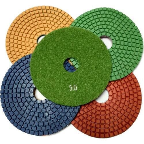 HT 7pieces/lot 125mm Diamond Polishing Pad For Granite Marble Stone Floor 5inch Wet Polishing Pads Granding Disc