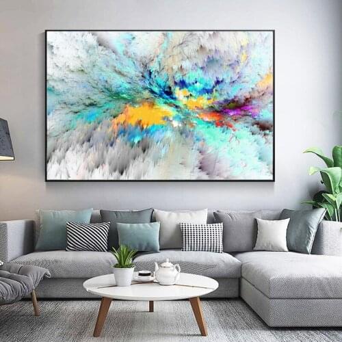 Light Colorful Cloud Abstract Oil Painting Think Independe Wall Picture for Living Room Canvas Modern Art Poster and Print Decor