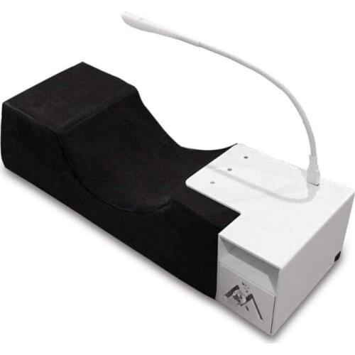 A0ND 3Pcs/Set Eyelash Extension Cushion Kit U-Shaped Memory Foam Pillow,Acrylic Shelf,Adjustable USB LED Light Beauty Salon