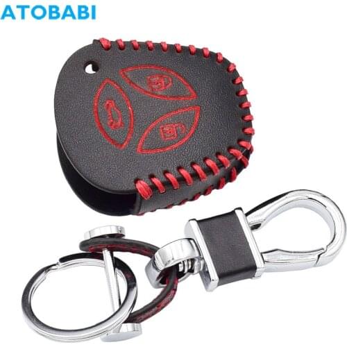 Leather Car Key Case For LADA Sport Sedan Priora Kalina Granta Vesta X-Ray X-Ray Remote Controller Cover Keychain Protector Bag