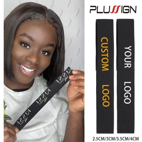 20Pcs/Lot Lace Melting Band With Your Own Logo Edge Elastic Band For Wig 2.5Cm 3Cm 4Cm Wig Band For Edges Ajustable Headband