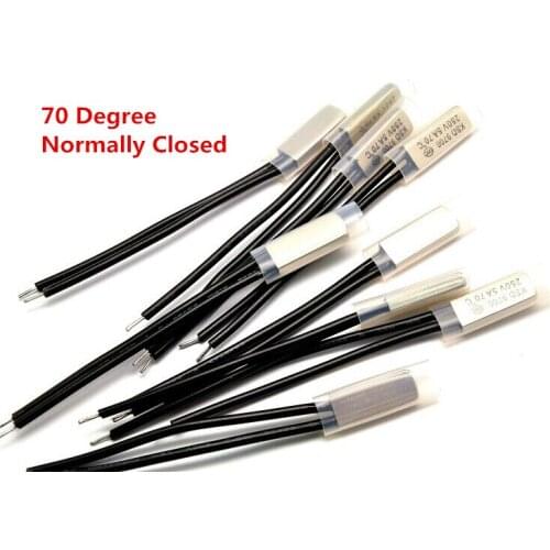 KSD9700 5A250V 70 degree C N.C. normally closed temperature switch thermostat Thermal Protector