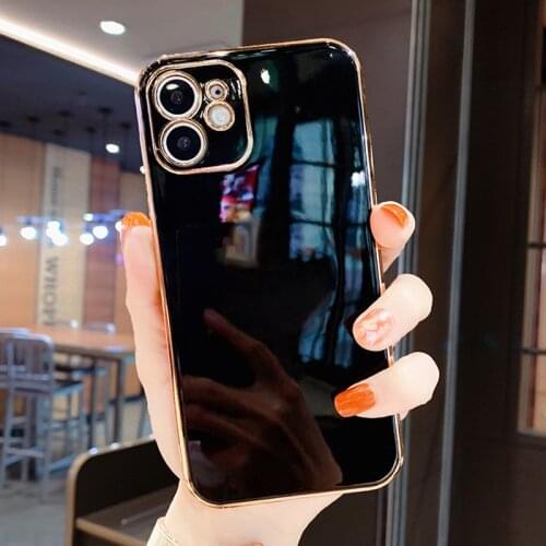 Plating Square Silicone Case For iPhone 11 12 Pro Max XS XR X 8 7 Plus 11Pro 12Pro iPhone11 iPhone12 8Plus 7Plus Soft Full Cover