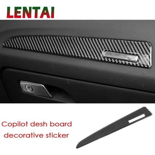 LENTAI Auto Car Styling Carbon Fiber Interior Dashboard Cover Stickers For Audi Q5 2017 2016 15 14 13 12 11 10 09 08 Accessories