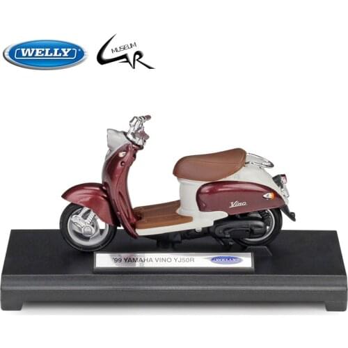 WELLY 1:18 Model Car Simulation Alloy Metal Toy Motorcycle Childrens Toy Gift Collection Model Toy 1999YAMAHA Vino YJ50R
