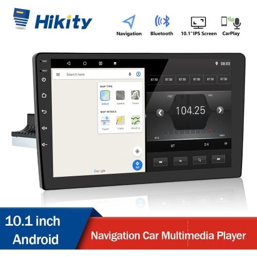 Hikity 1 Din Car Android Multimedia Player 10.1 inch Split Screen GPS WiFi Universal 1 Din For Volkswagen Nissan Hyundai Kia